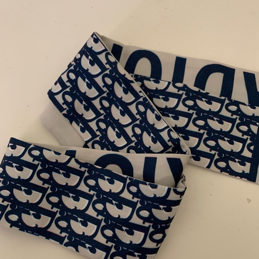 Dior Oblique Mitzah Silk scarf pattern J’ADIOR navy blue